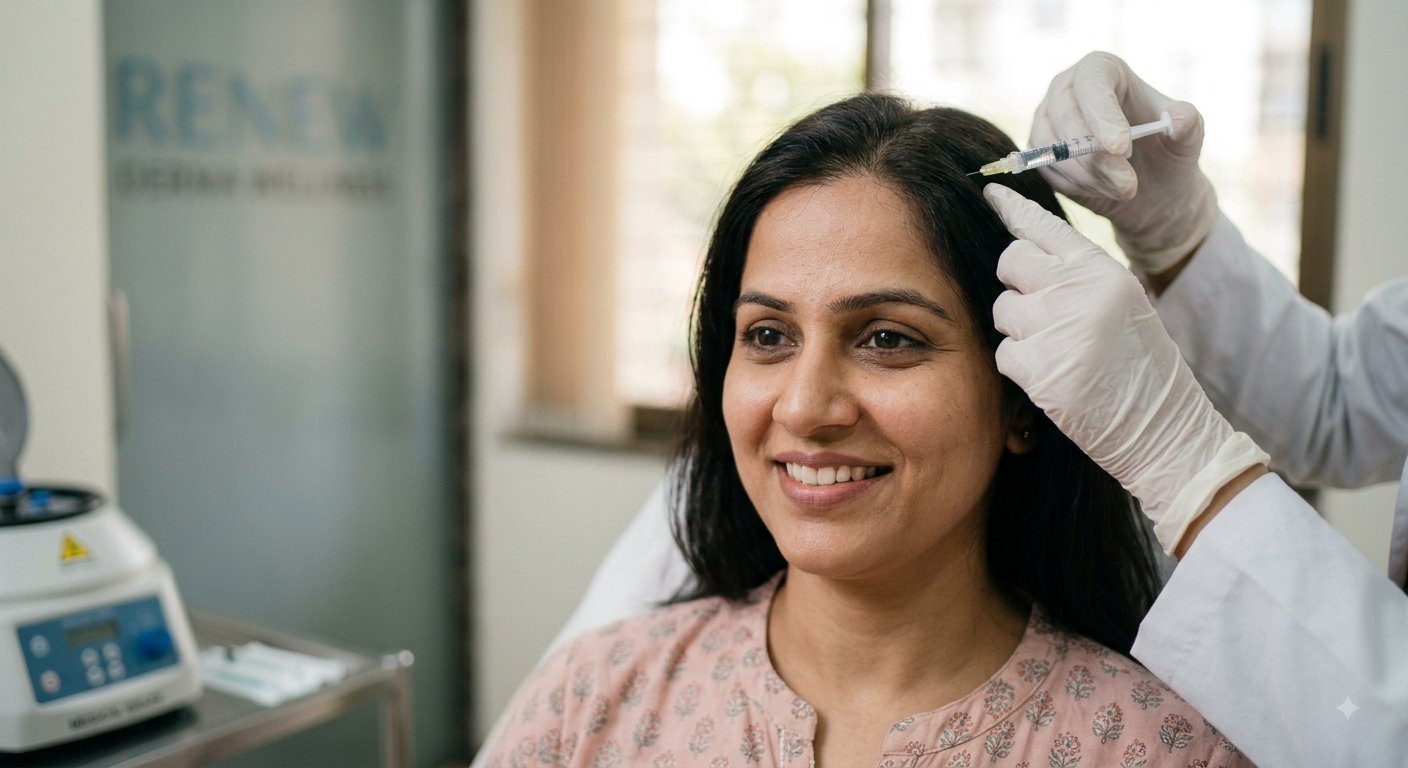 PRP scalp treatment for hair fall at Derma Wellness & Aesthetic Clinic